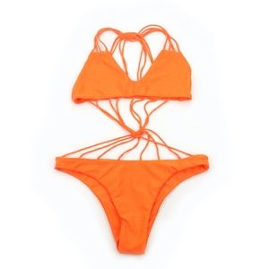 MIKOH Seychelles Bright Orange Bikini NEW! RARE!